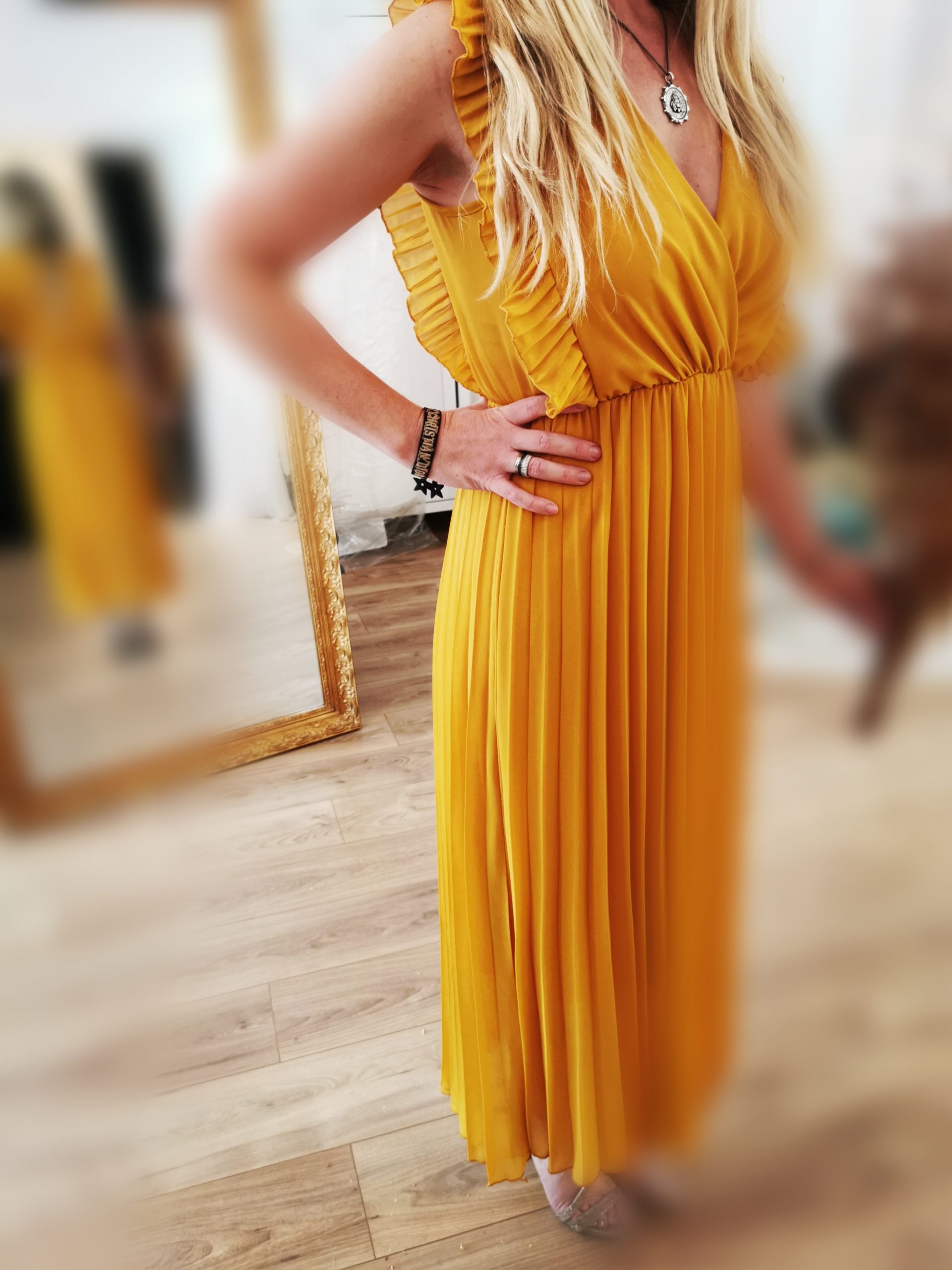 Robe Longue Jaune Moutarde