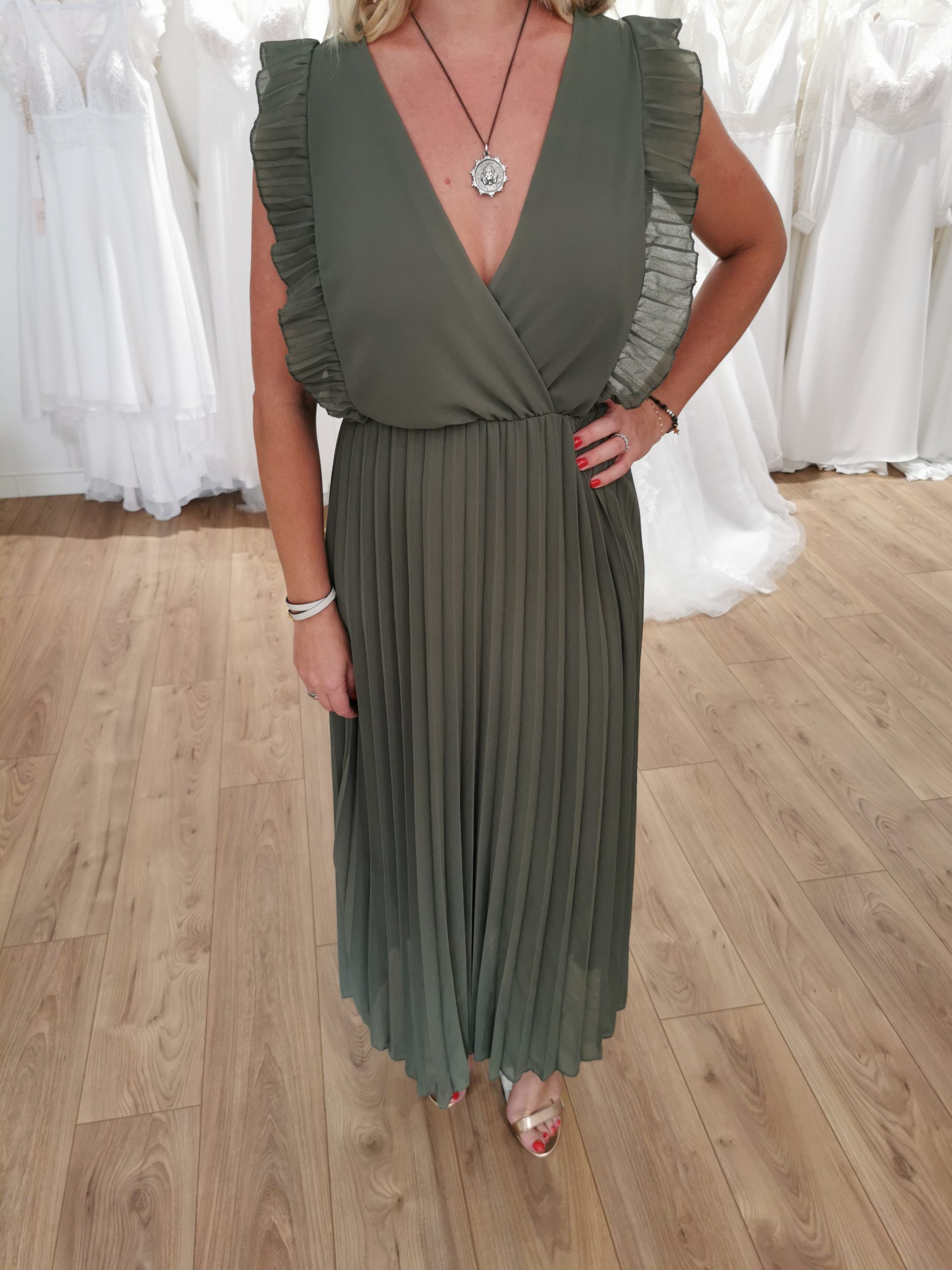Robe vert shop kaki mariage
